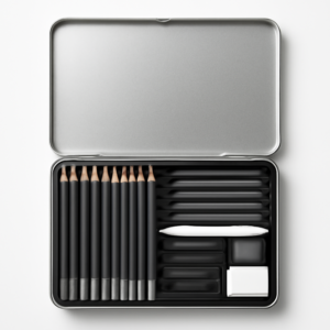 Cretacolor Silver Box Graphite Drawing Set Of 15